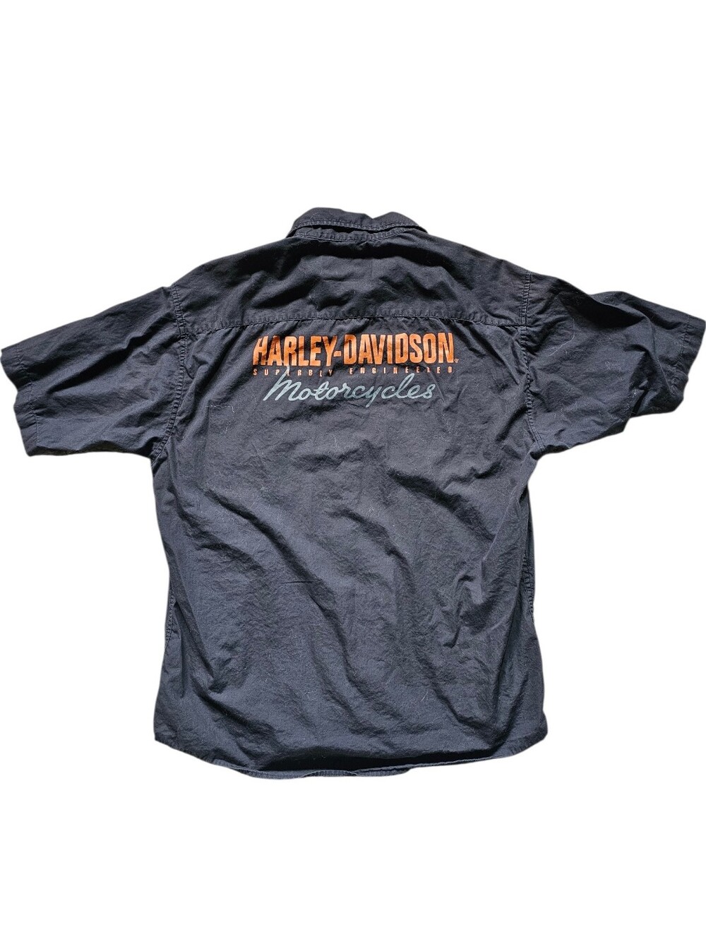 Harley Davidson Black Short-Sleeve Button-Up Shirt